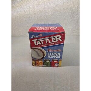 Tattler Reusable Canning Lids & Rubber Rings 12 Regular Mouth BPA Free USA Home